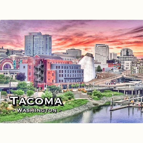 Tacoma Cityscape Cone Magnet