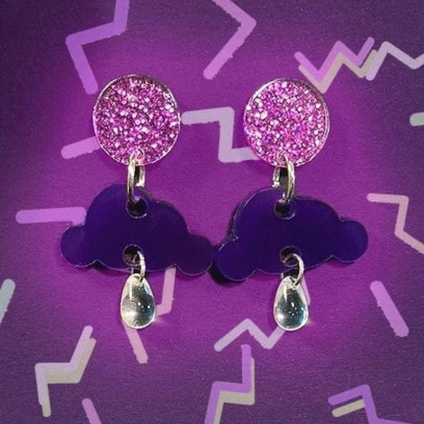 Raining Cloud Earrings - Purple (Cloud Only)