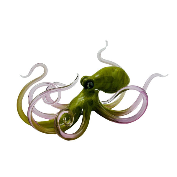 Small Glass Octopus - Watermelon