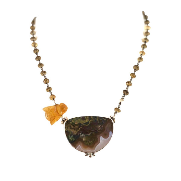 Agate Bee Necklace