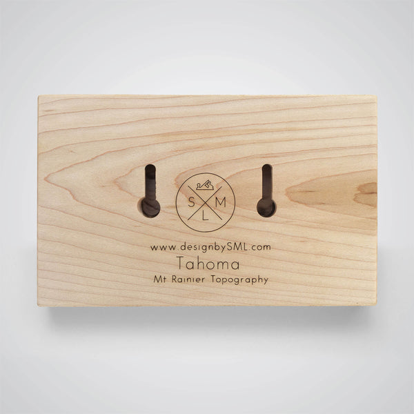 Mt. Rainier Topography Bottle Opener, Light Wood