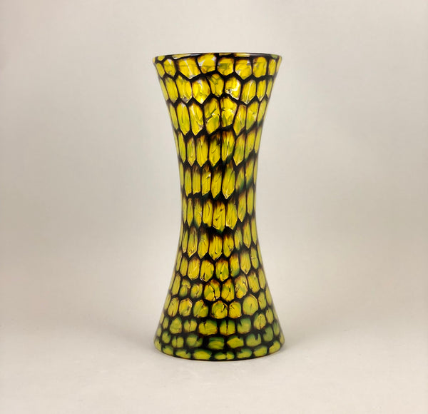 Murrine Vase -  Yellow Honeycomb