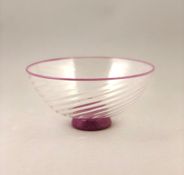 Clear Twist Bowl - Pink