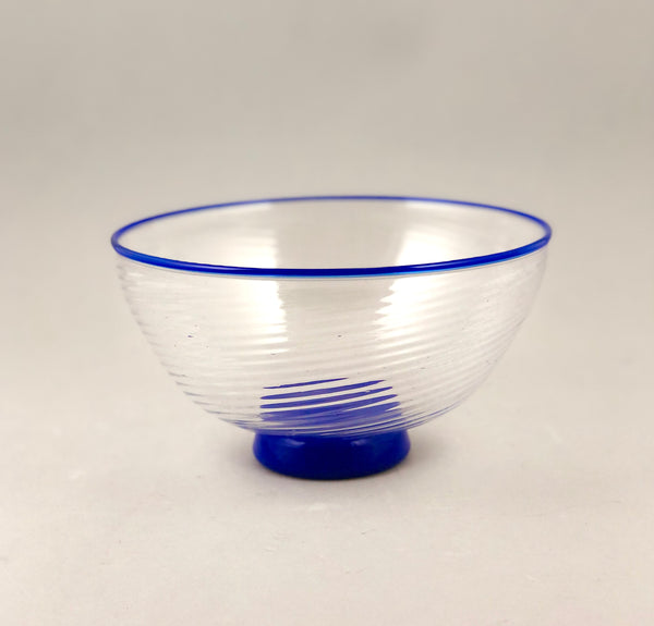 Clear Twist Bowl - Cobalt Blue