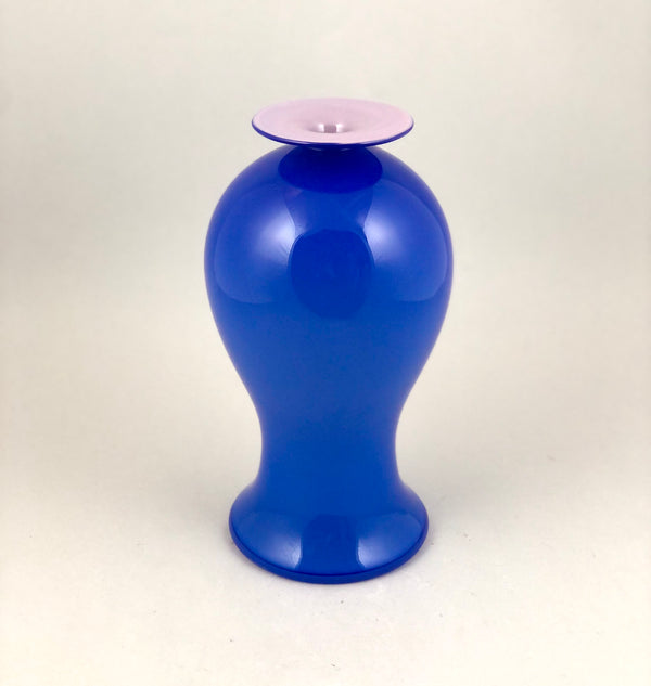 Guardian Vase - Blue w/ Pink Rim