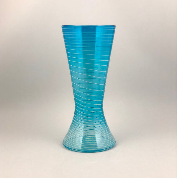 Cane Hourglass Vase - Capri Blue