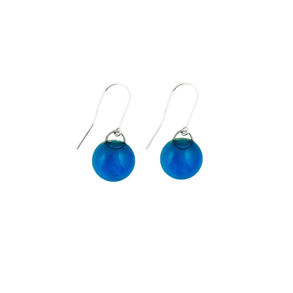 Glass Dot Earrings A - Blue Raspberry