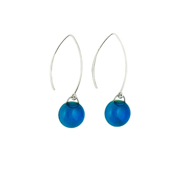 Glass Dot Earrings B - Blue Raspberry