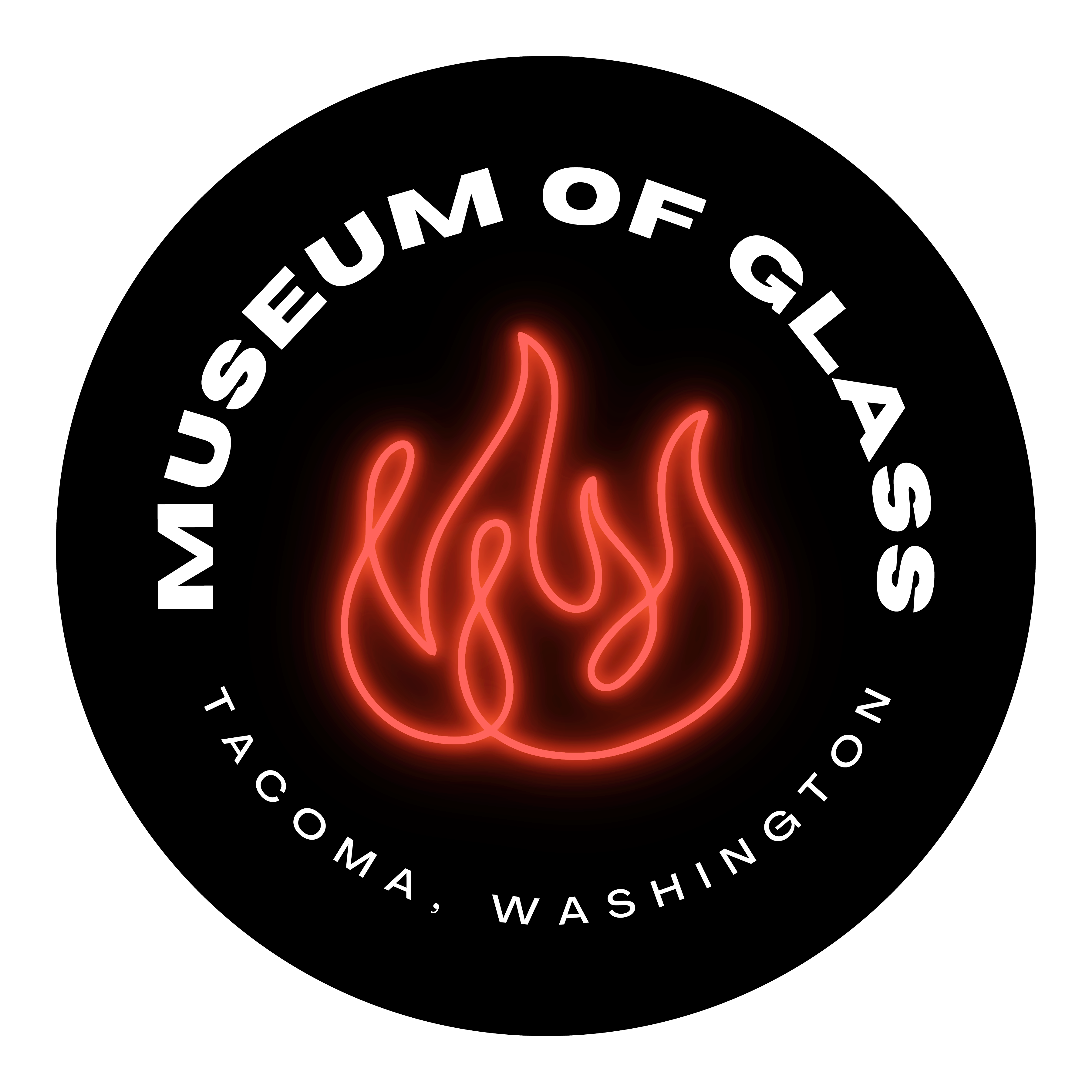 Neon Fire Sticker Museum of Glass